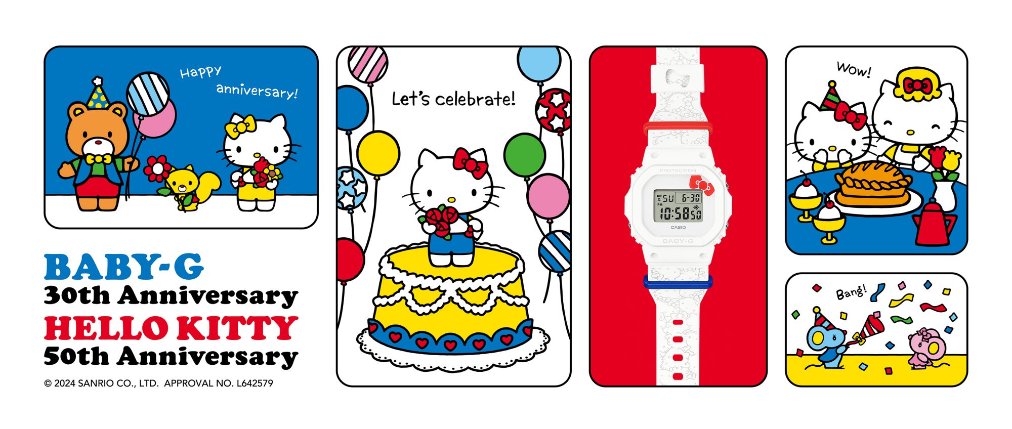 BABY-G 30 周年纪念，HELLO KITTY 50 周年纪念图像