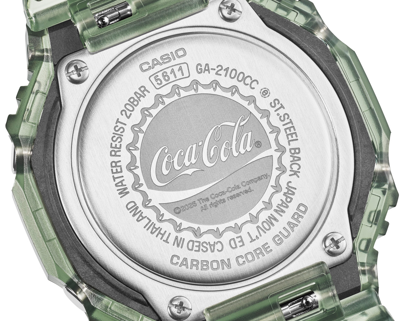 GA-2100CC-3A 的表壳背面