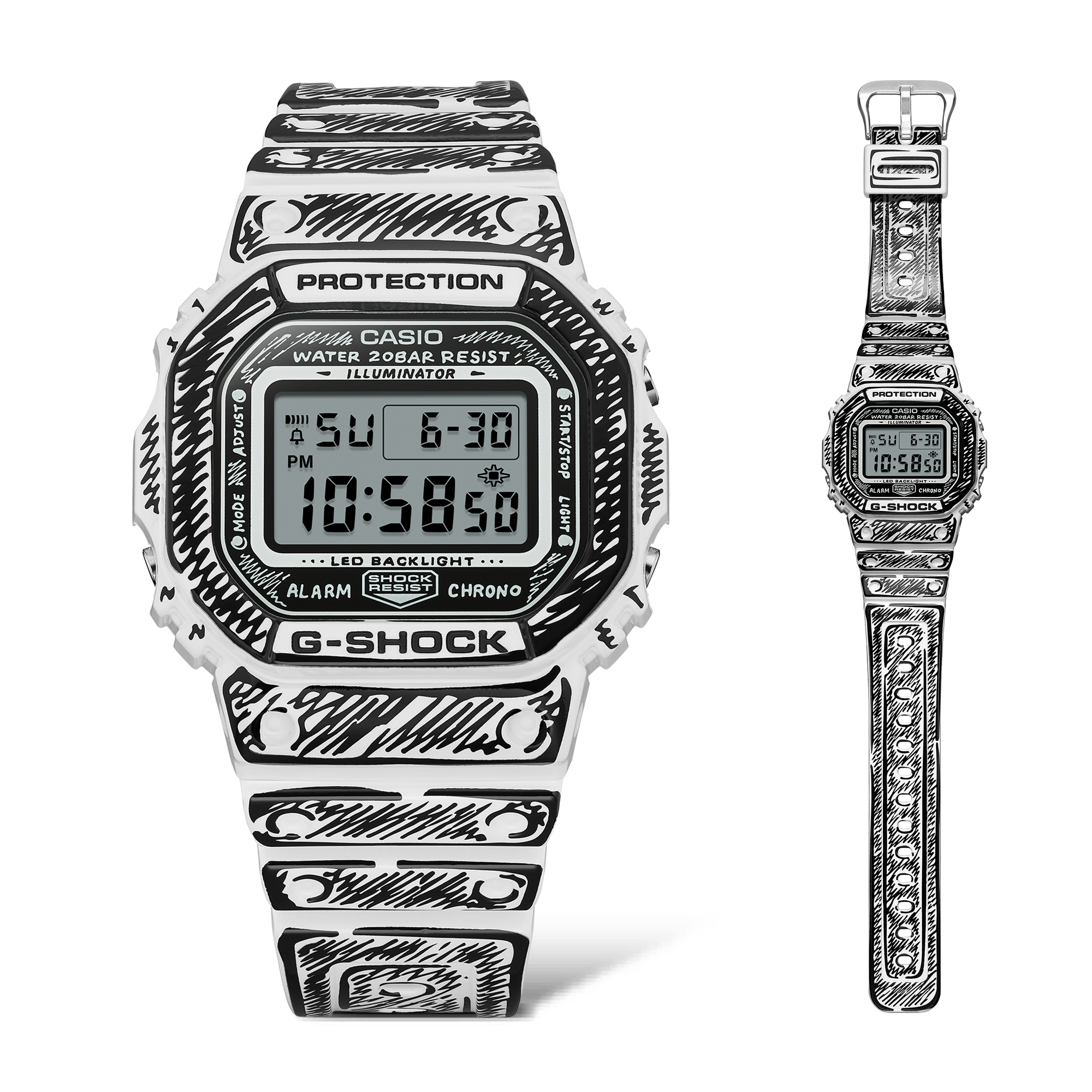 DW-5600JV-7 正面和带状视图