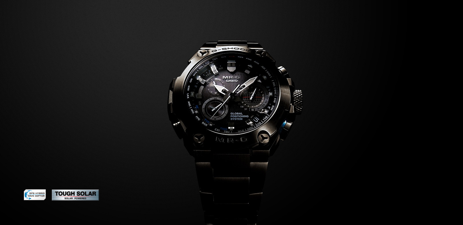 GPS hybrid radio-controlled, solar-powered timekeeping