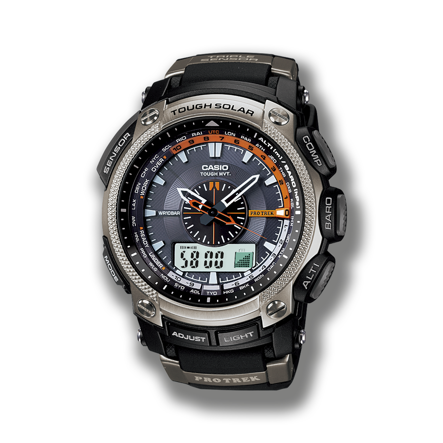 PRW-5000, released 2010: First PRO TREK with analog display of sensor values