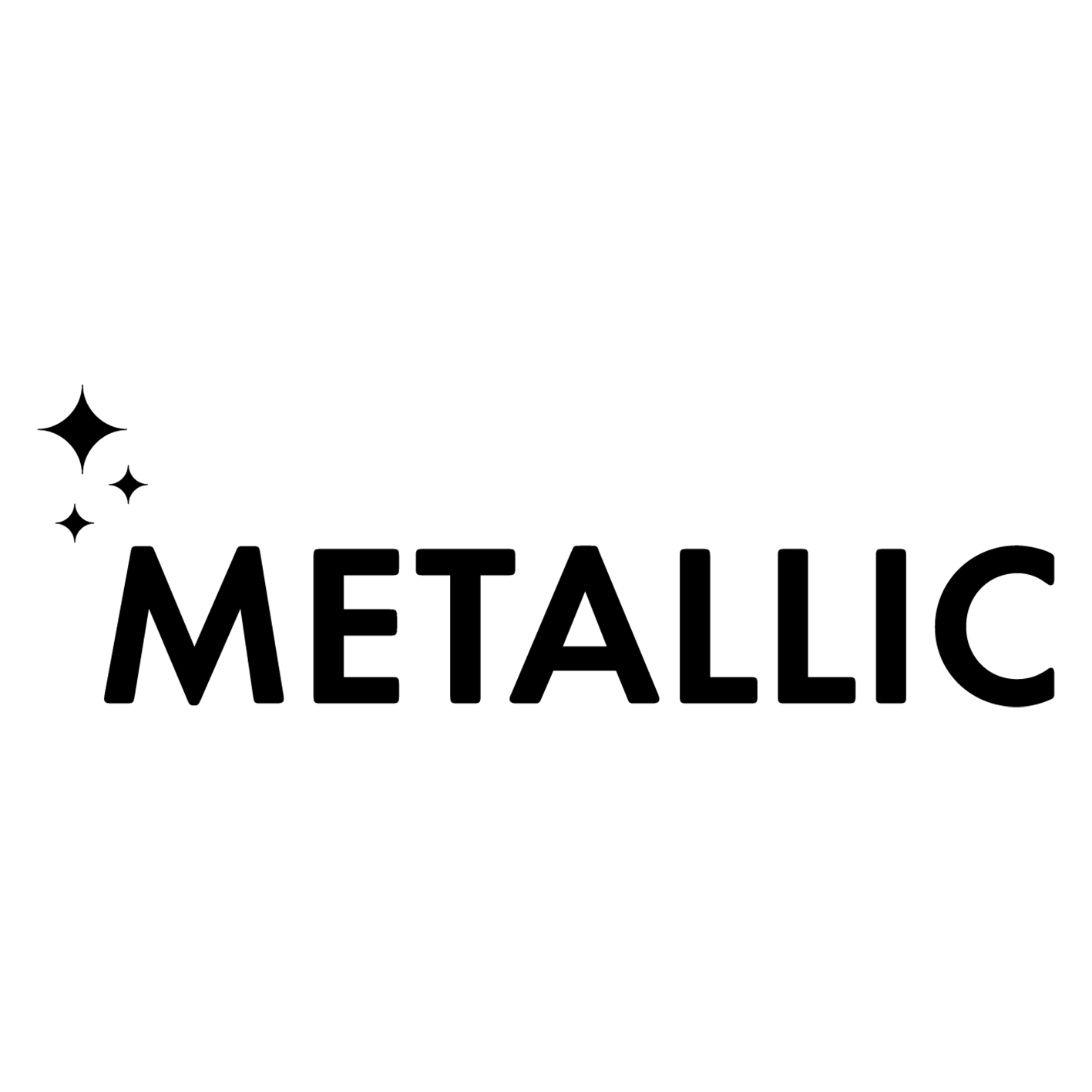 闪烁金属文字的图标符号，表示明亮的金属色