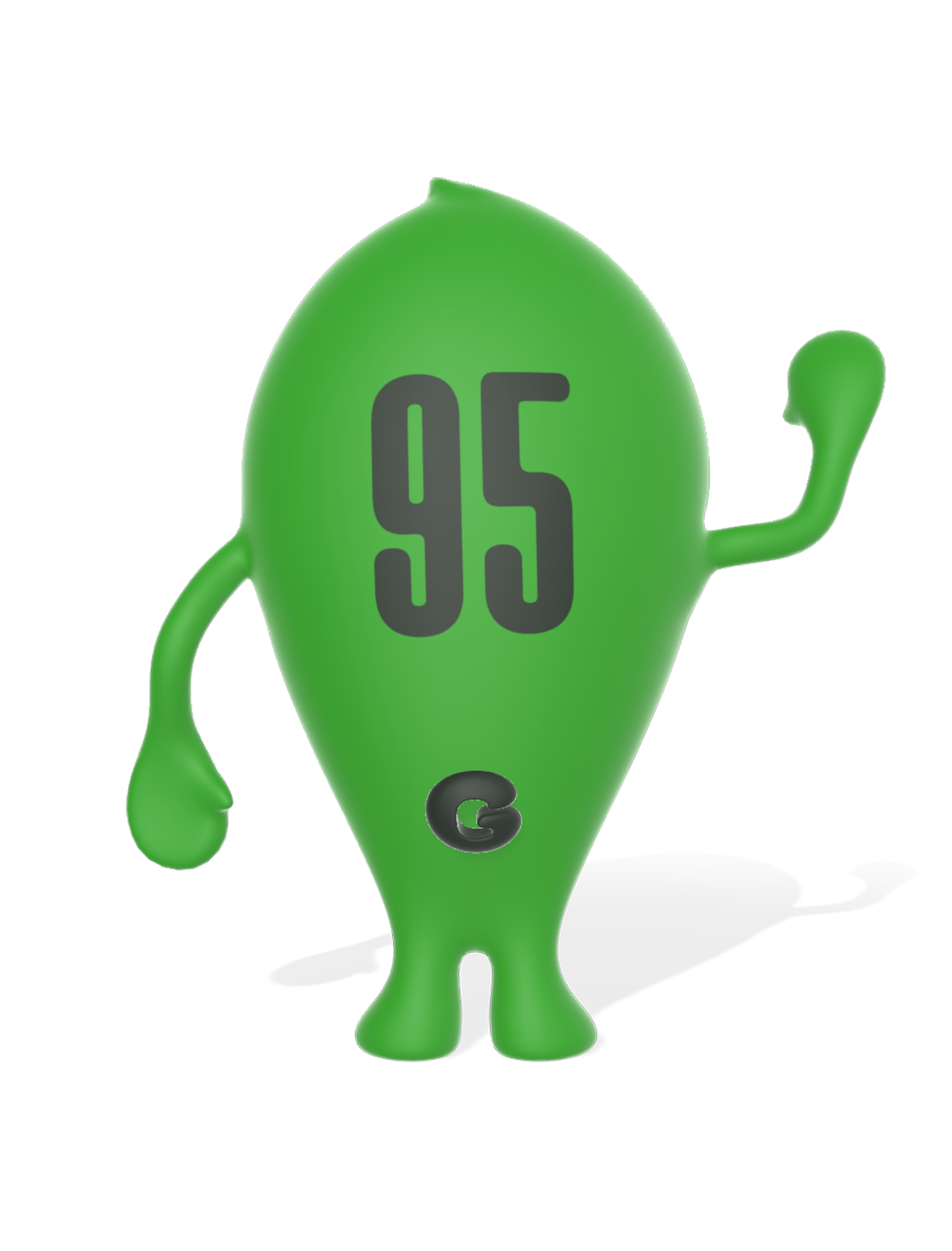 Back view of the green color character 'Rock,' inspired by the DW-6900.