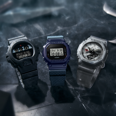 从左至右：DW-6900NNJ-1、DW-5600NNJ-2、GA-2100NNJ-8A