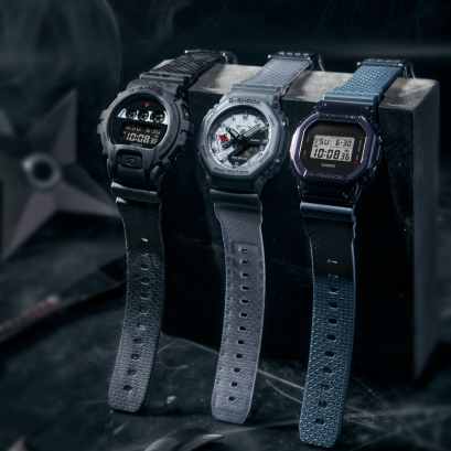 从左至右：DW-6900NNJ-1、GA-2100NNJ-8A、DW-5600NNJ-2