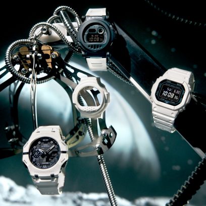 从左至右：GA-B001SF-7A、G-B001SF-7、DW-B5600SF-7
