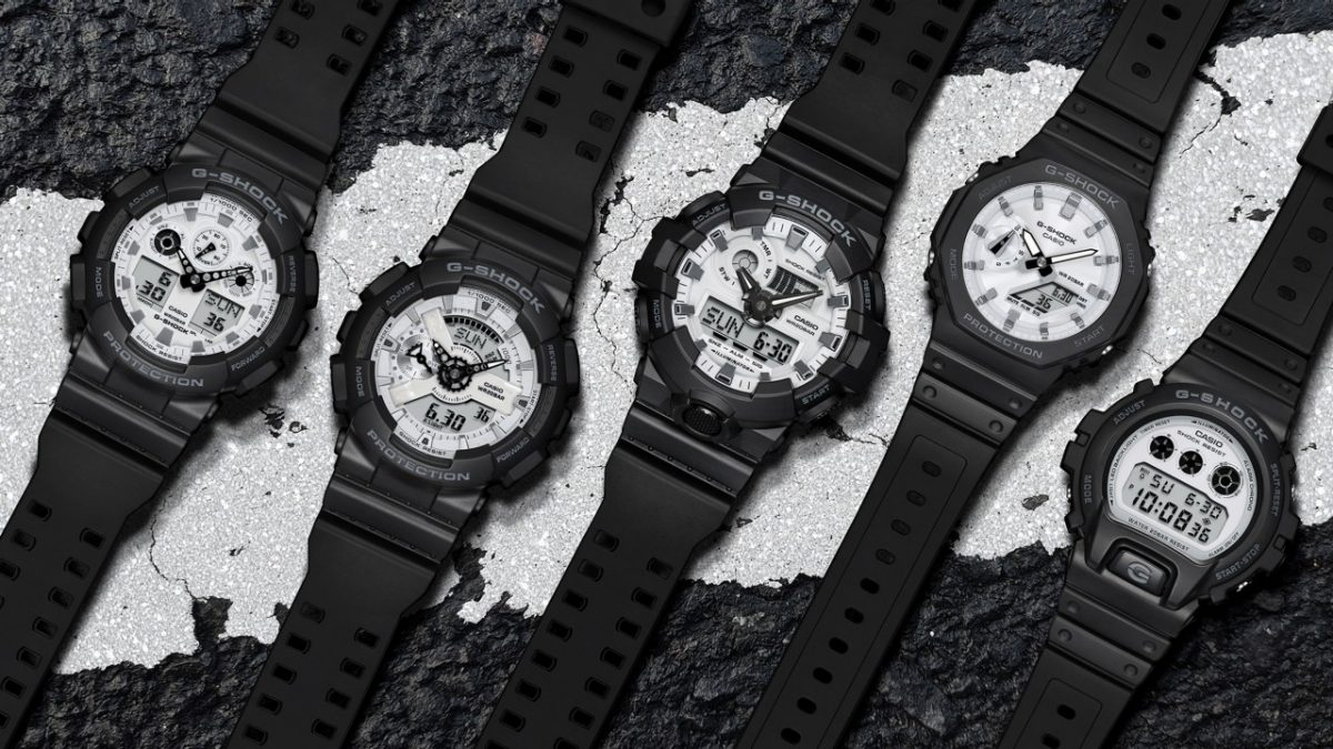 From left: GA-100WD-1A, GA-110WD-1A, GA-700WD-1A, GA-2100WD-1A, DW-6900WD-1 #4