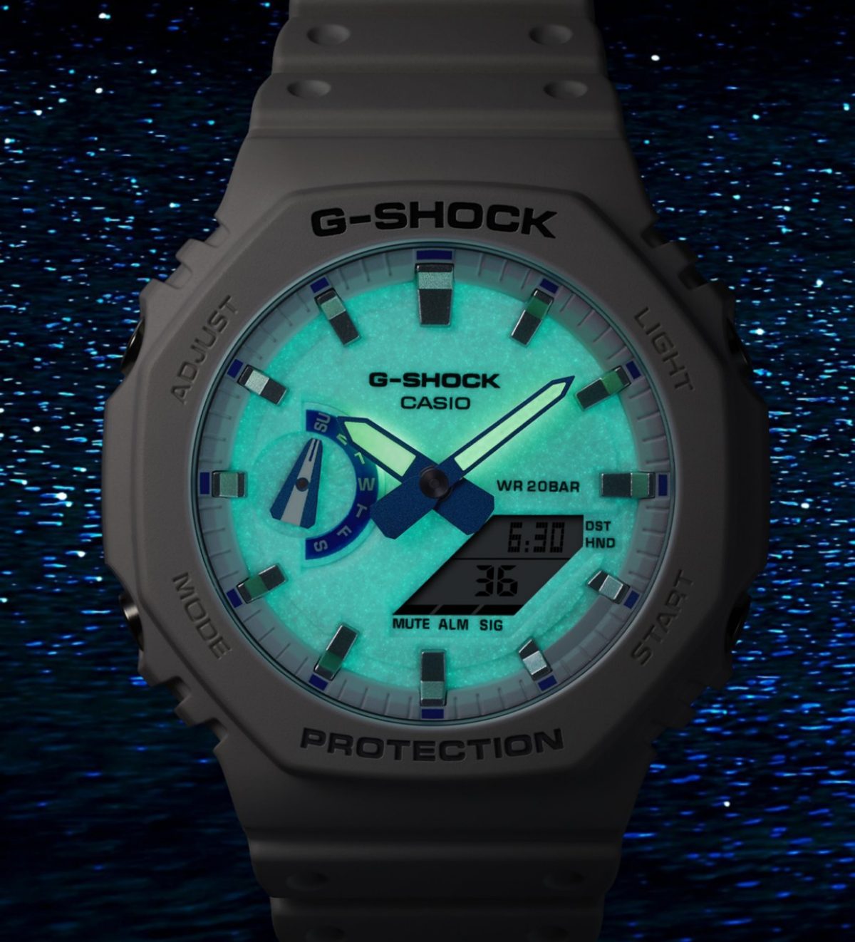 GA-2100HDS-7A 蓝色蓄光表盘，灵感来自模仿夜光虫的幻彩光芒 #3