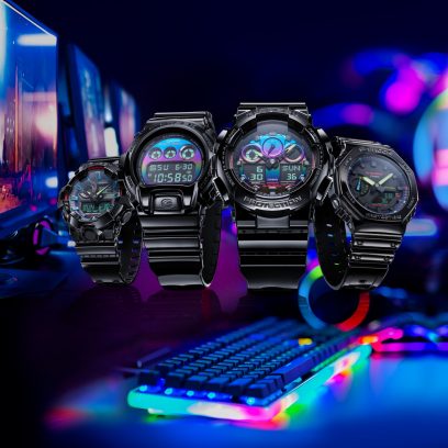 从左至右：GA-700RGB-1A、DW-6900RGB-1、GA-100RGB-1A、GA-2100RGB-1A