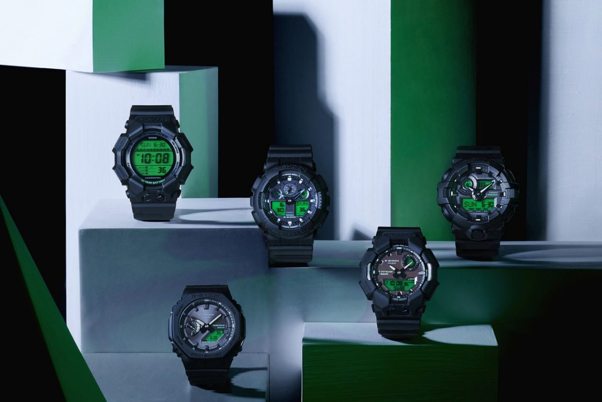 从左向右：GD-010BEG-1、GA-B2100BEG-1A、GA-100BEG-1A、GA-B010BEG-1A、GA-700BEG-1A #3