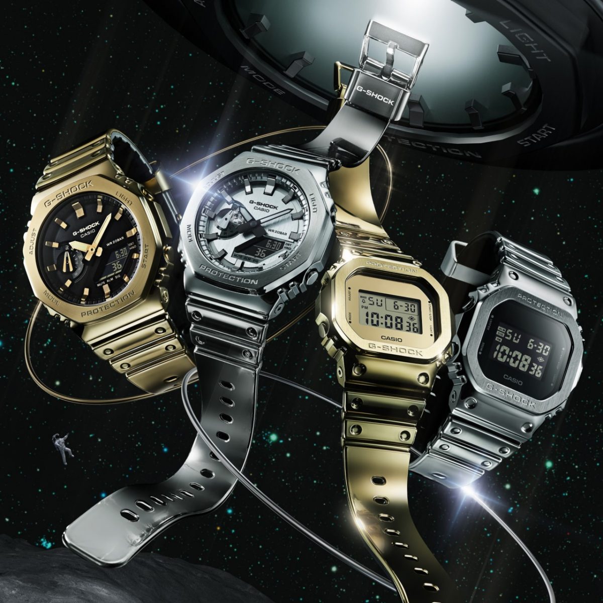 从左向右：GM-2100YMG-9A, GM-2100YM-8A , GM-5600YMG-9, GM-5600YM-8 #7