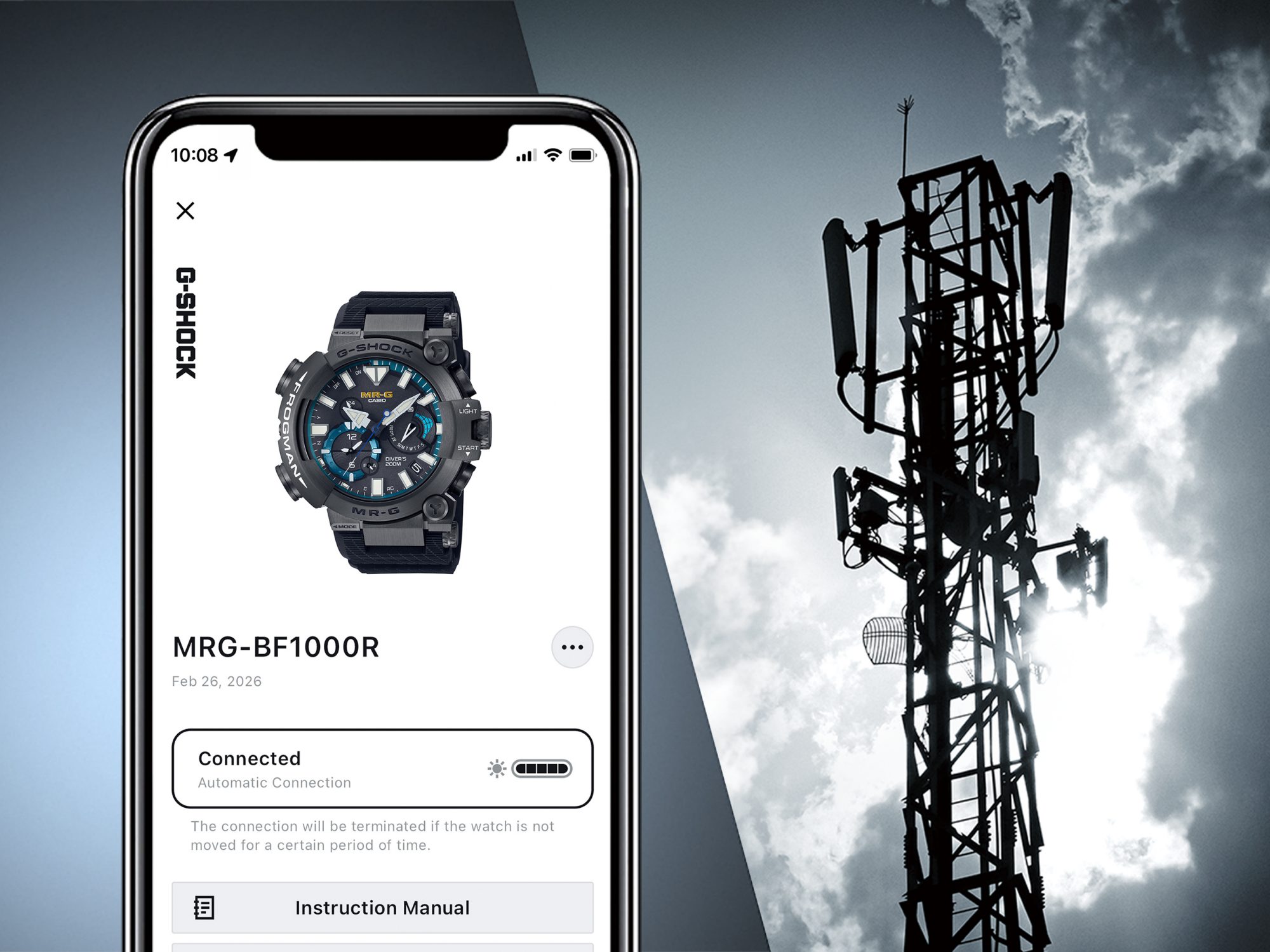 MRG-BF1000EB Bluetooth® 无线电太阳能手表的图像